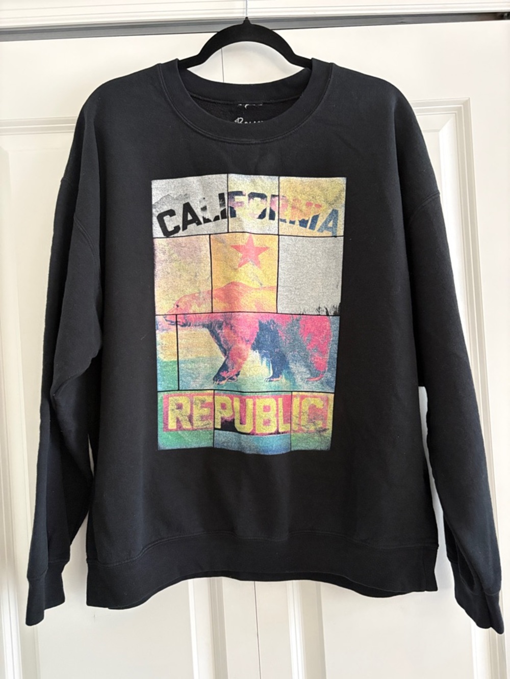 Black Graphic 'California Republic' Crewneck Sweatshirt Size XL
